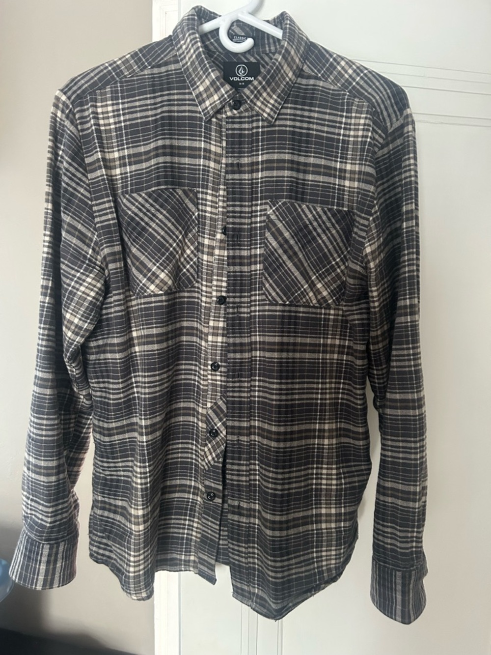 Volcom Men’s Nerastone Flannel LS Asphalt Black L